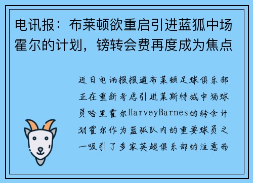 电讯报：布莱顿欲重启引进蓝狐中场霍尔的计划，镑转会费再度成为焦点